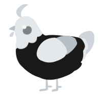 A sable and mist chicken with a head pattern