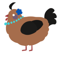 A brown and sable chicken