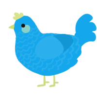 A sky chicken with a lace pattern