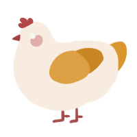 A cream and orange chicken
