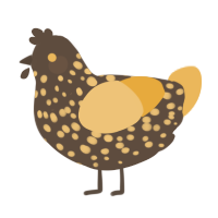 A bark and honey chicken with a speckle pattern