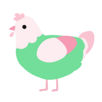 Febrys, a spring and rose chicken with a head pattern