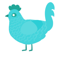 A aqua chicken with a lace pattern