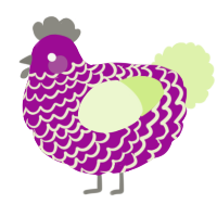 A plum and apple chicken with a lace pattern