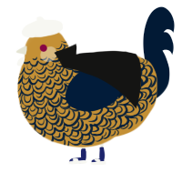 A gold and tumblr chicken with a double-lace pattern