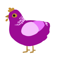 A plum and lavender chicken with a neck-band pattern