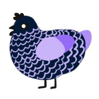 A tumblr and lilac chicken with a lace pattern