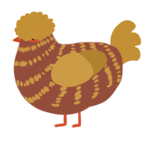 A russet and gold chicken with a bar pattern