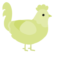 A lemon chicken with a head pattern