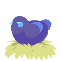 A mint and aqua chicken with a head pattern