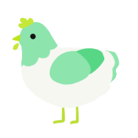 A white and spring chicken with a head pattern
