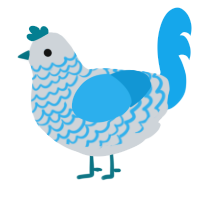 A mist and sky chicken with a lace pattern