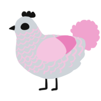 A mist and pink chicken with a lace pattern