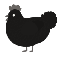 A sable chicken with a lace pattern