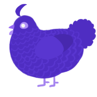 A indigo chicken with a lace pattern