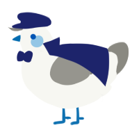 A white and ash chicken