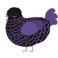 A sable and overcast chicken with a lace pattern
