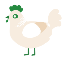 A cream chicken with a neck-band pattern