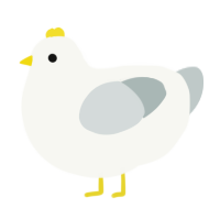 A white and silver chicken