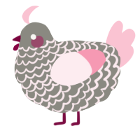 A ash and rose chicken with a lace pattern