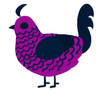 A plum and tumblr chicken with a lace pattern