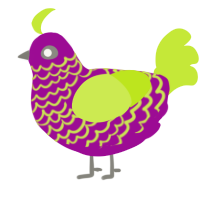 Neon Lights, a plum and lime chicken with a lace pattern