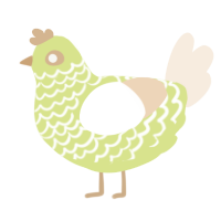 A lemon and cream chicken with a lace pattern
