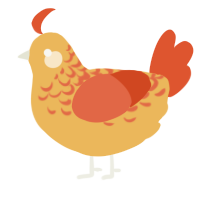 A honey and vermilion chicken with a half-lace pattern