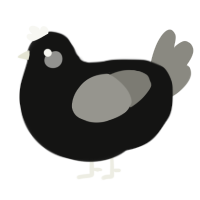 Gehenna, a black and white chicken with a lace pattern