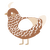 Cafe, a brown and cream chicken with a lace pattern