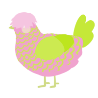 Nymphaea, a pink and lime chicken with a lace pattern