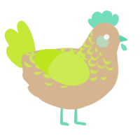 A beige and lime chicken with a half-lace pattern