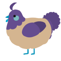 A beige and overcast chicken with a head pattern