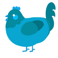 A cerulean and sea chicken with a head pattern
