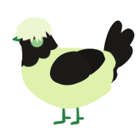 A apple and sable chicken with a head pattern