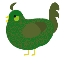 A leaf and olive chicken with a double-lace pattern