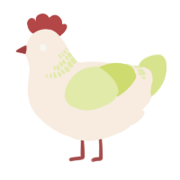 A cream and lemon chicken with a neck-band pattern