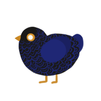 anglerfish, a sable and navy chicken with a double-lace pattern