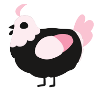 A sable and rose chicken with a head pattern
