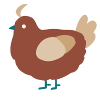 A russet and beige chicken