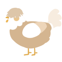 A beige and cream chicken with a head pattern