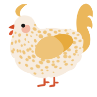 A cream and honey chicken with a speckle pattern