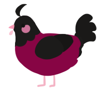 A maroon and sable chicken with a head pattern
