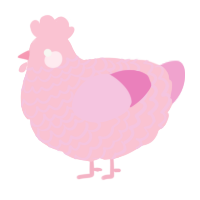 A rose and pink chicken with a lace pattern