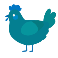 A sea and teal chicken