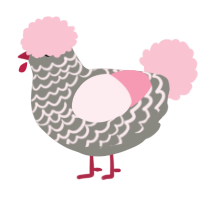 A ash and rose chicken with a lace pattern