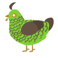 A grass and bark chicken with a lace pattern