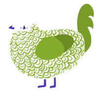 cauliflower, a white and chartreuse chicken with a double-lace pattern