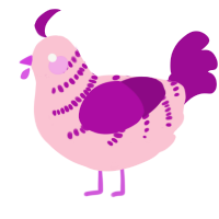 A rose and plum chicken with a half-bar pattern