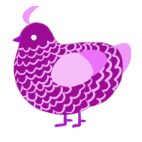 A plum and lavender chicken with a lace pattern
